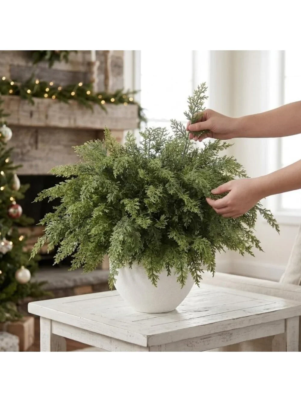 24 Pcs Lifelike Artificial Cedar Branches for Christmas Vase Decor & Holiday